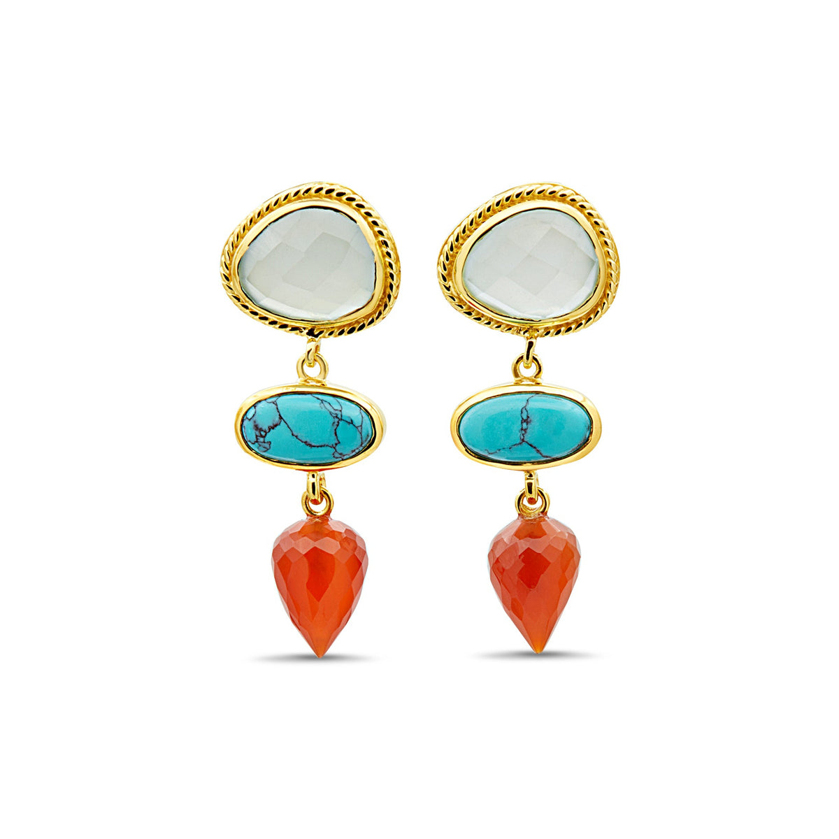 MAHILA Ohrringe Roter Onyx