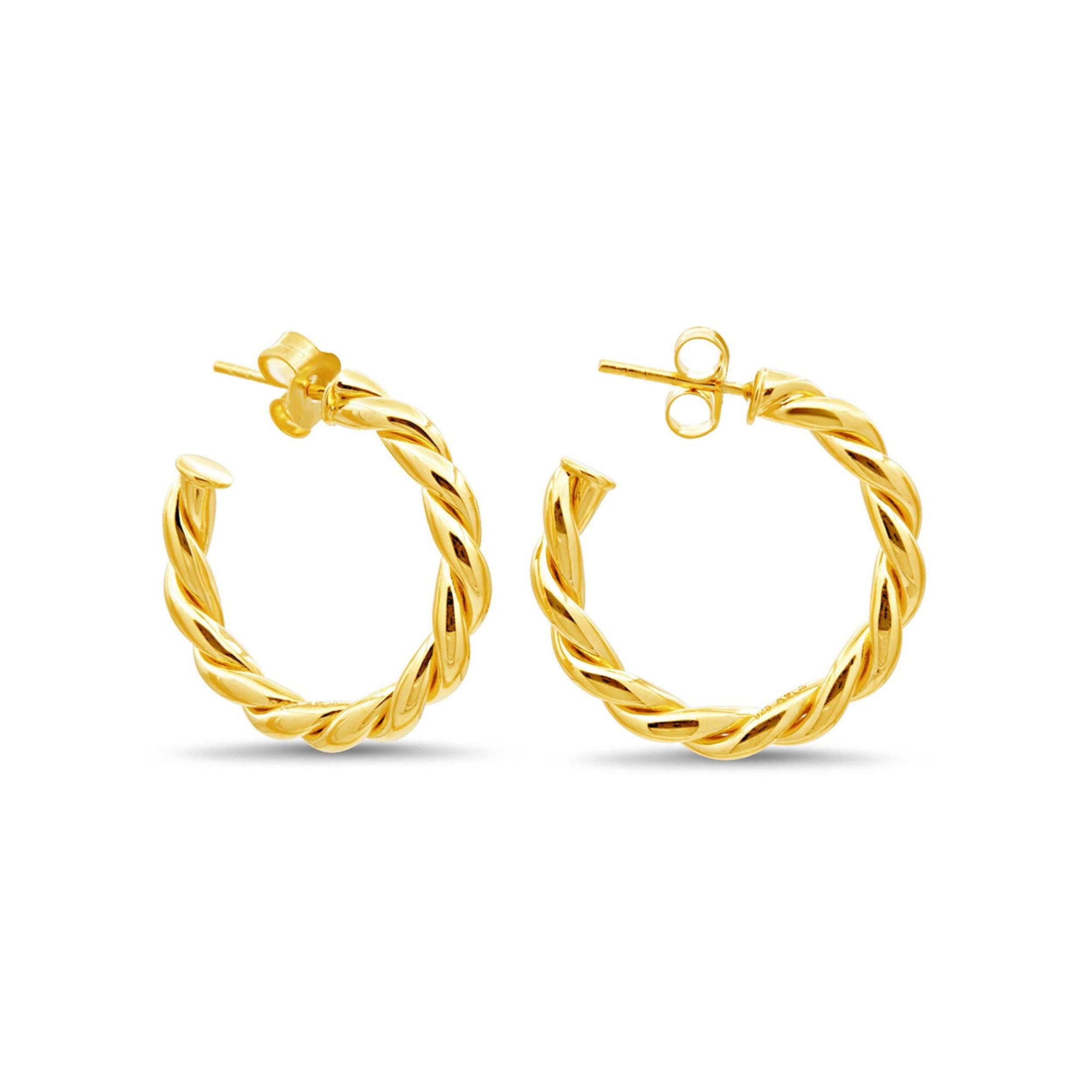 BIG TWIST Kreolen M Silber vergoldet