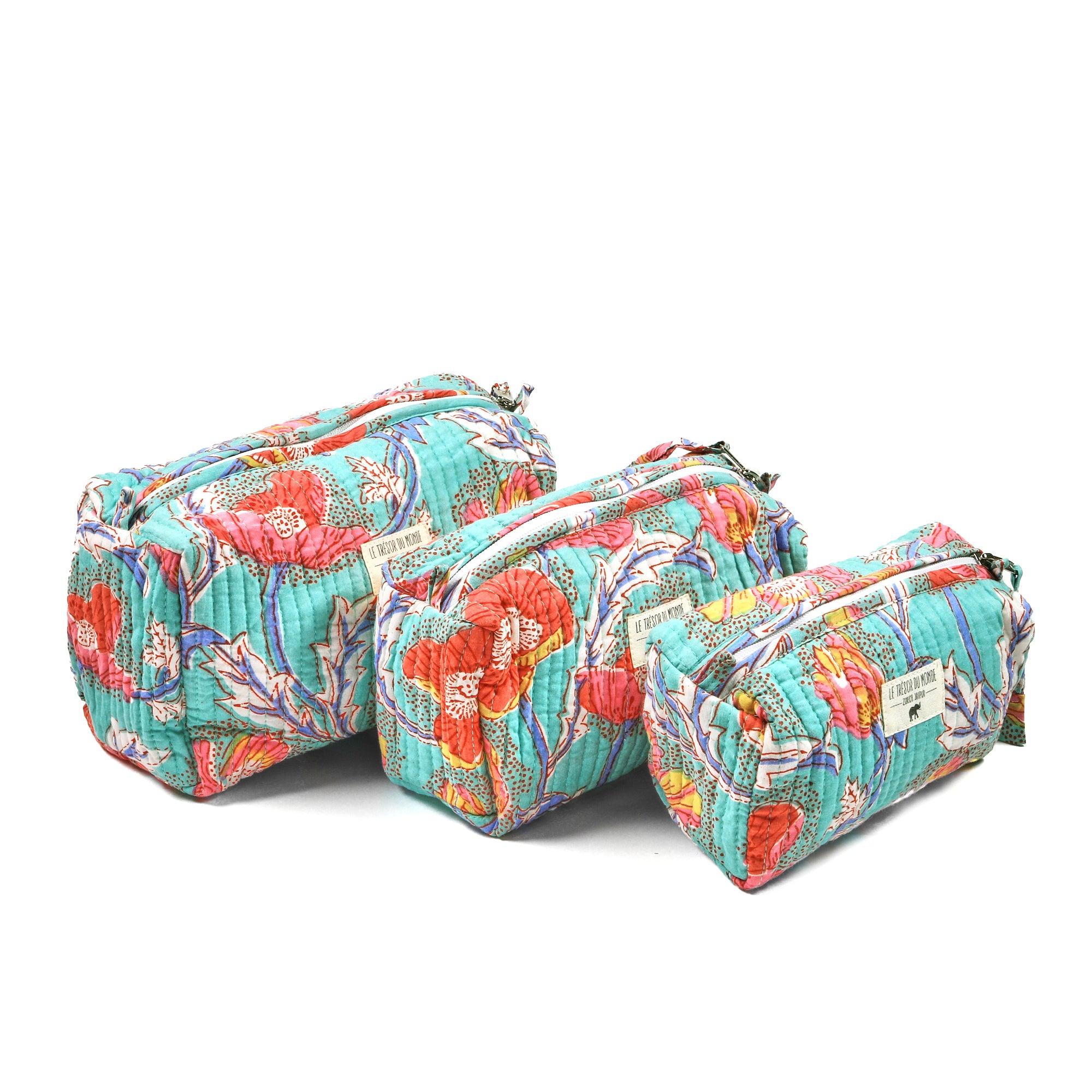 Necessaire FLEUR türkis