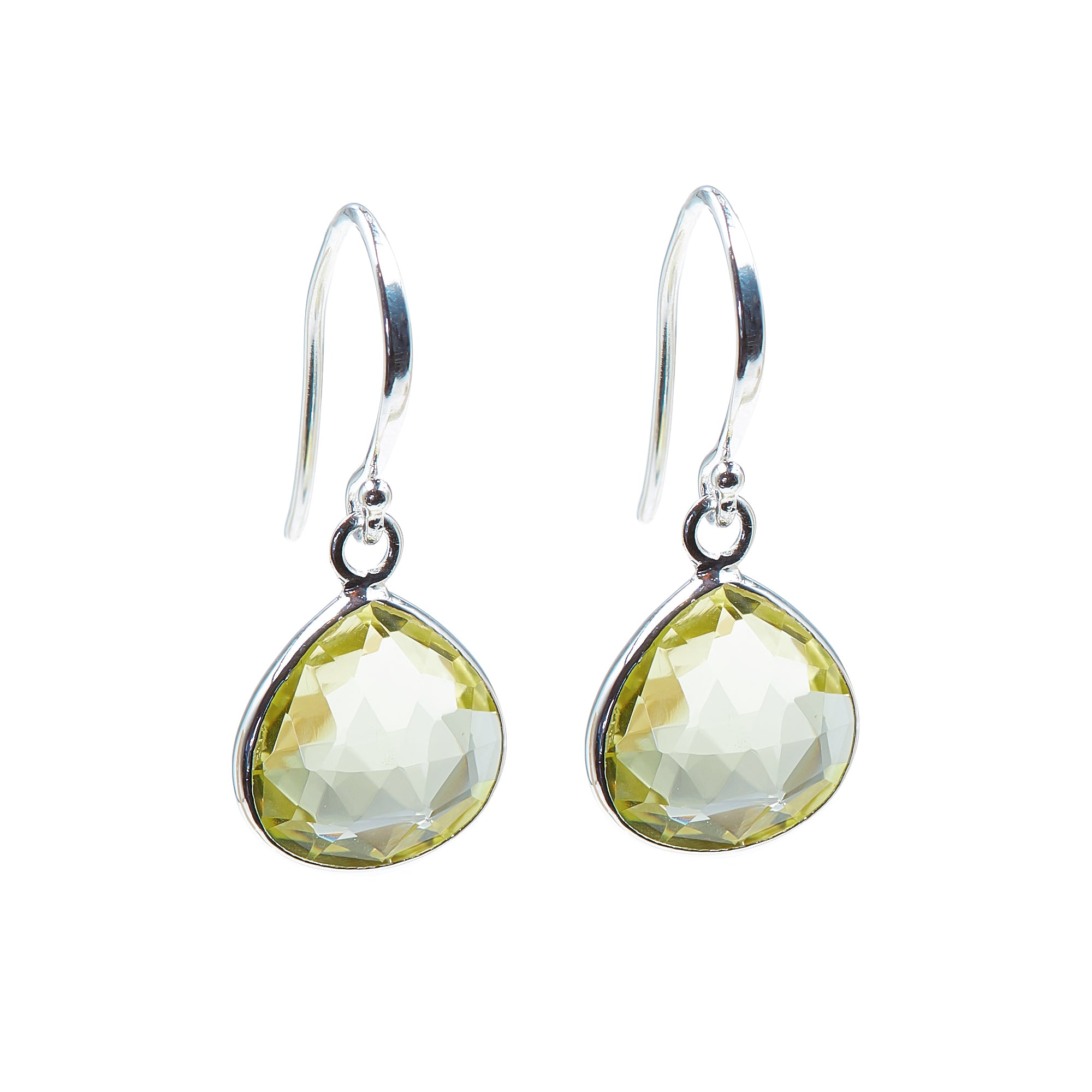 TEARDROP Ohrringe Lemonquarz Silber