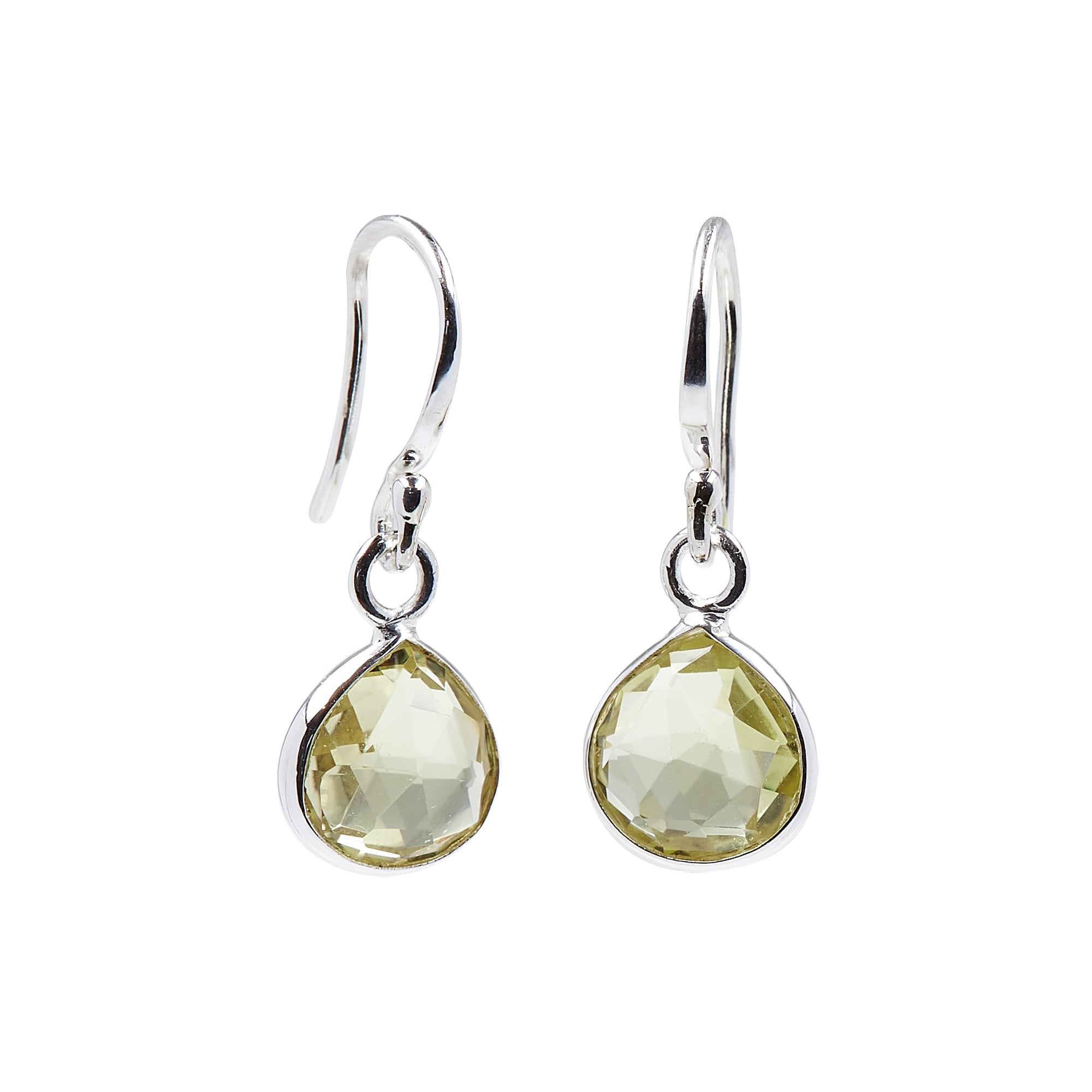 TEARDROP Ohrringe Lemonquarz Silber