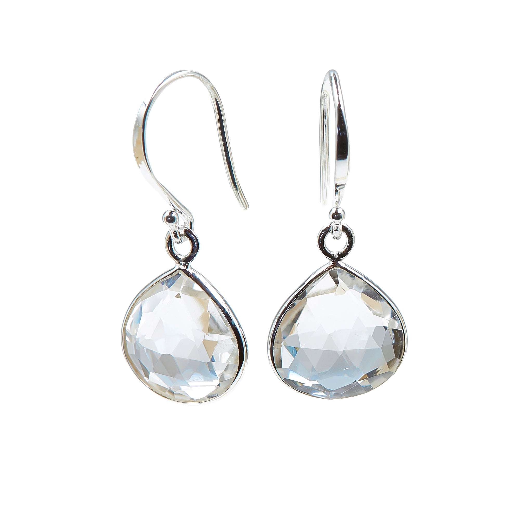 TEARDROP Ohrringe Bergkristall Silber