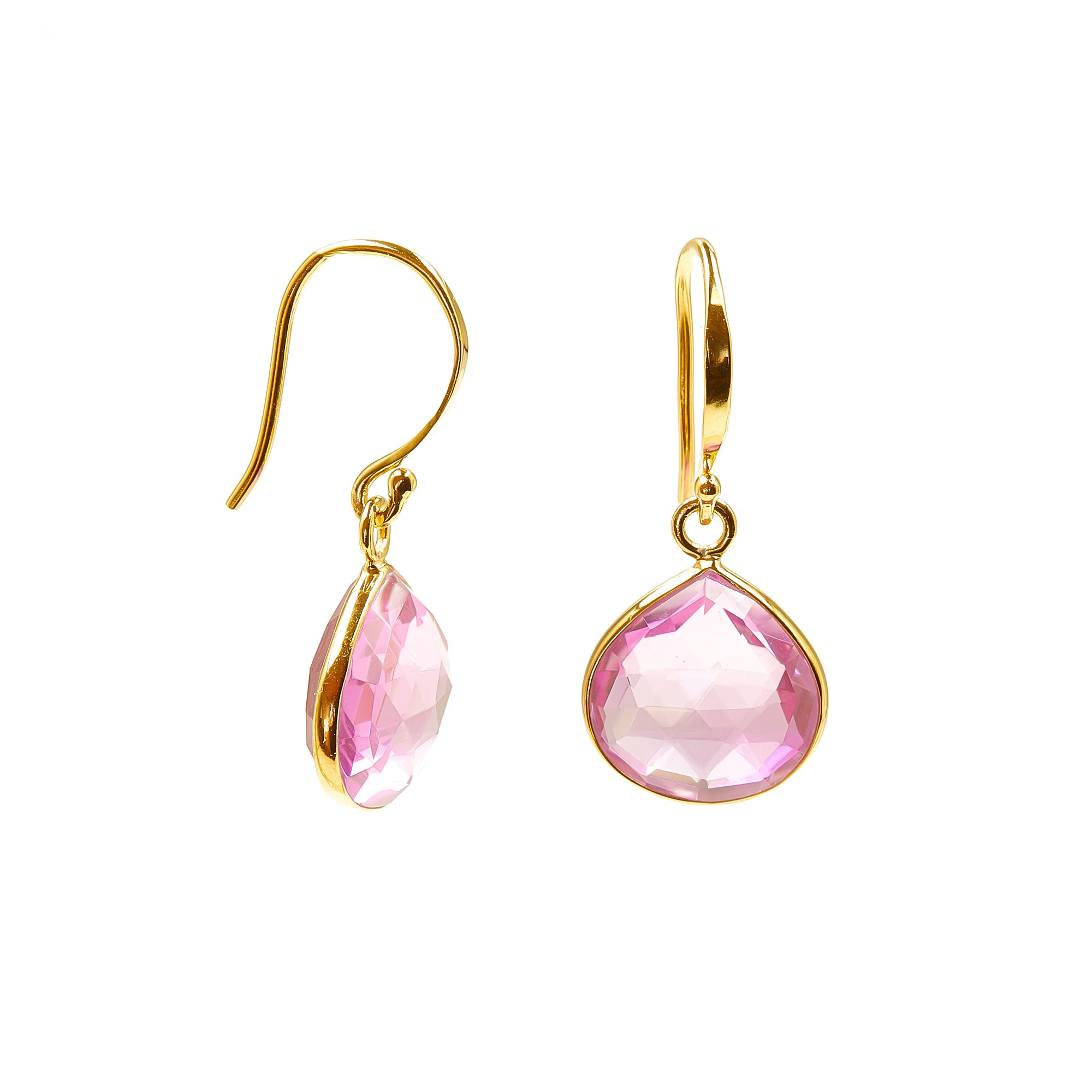 TEARDROP Ohrringe pinker Quarz