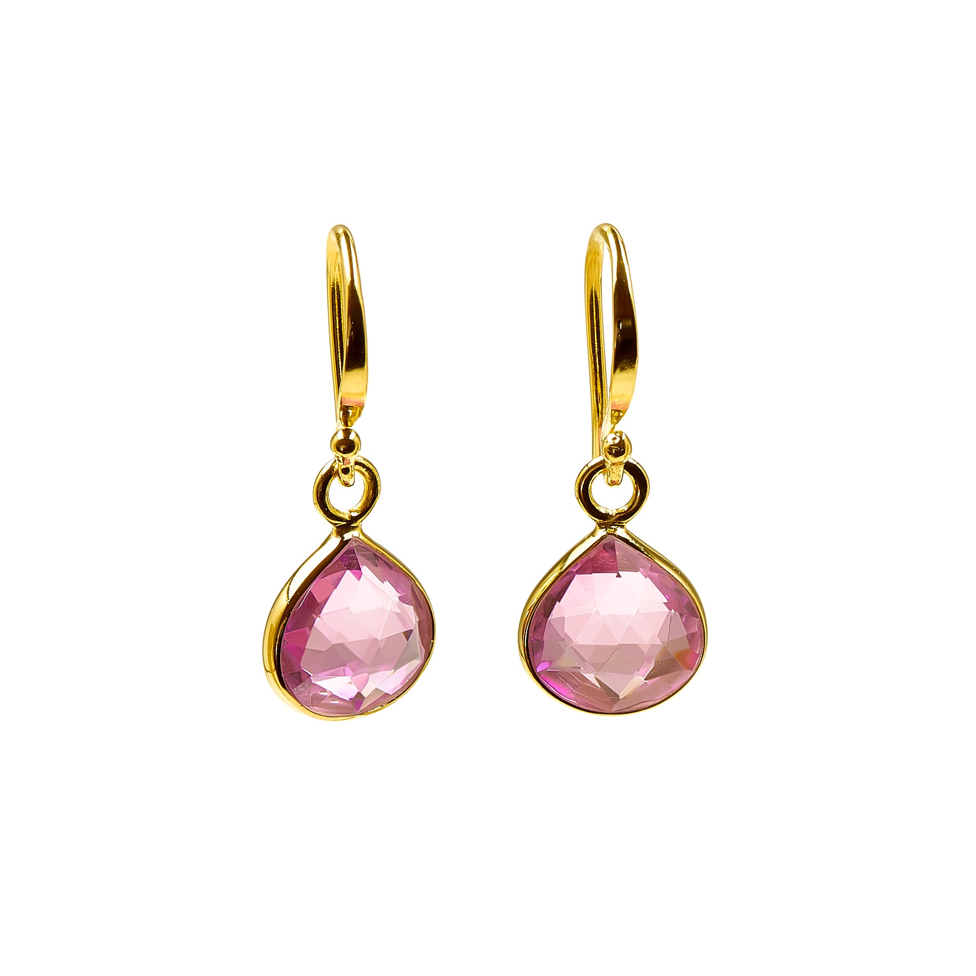 TEARDROP Ohrringe pinker Quarz